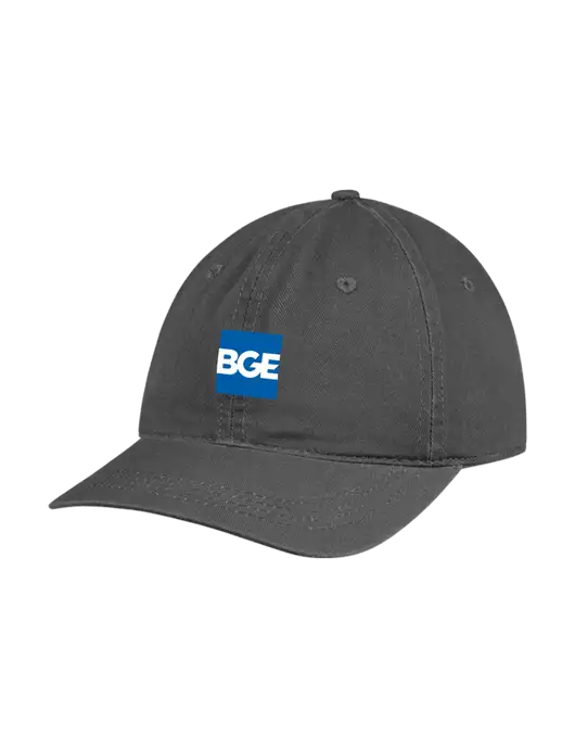 Garment Washed Unstructured Twill Charcoal Cap w/BGE Logo