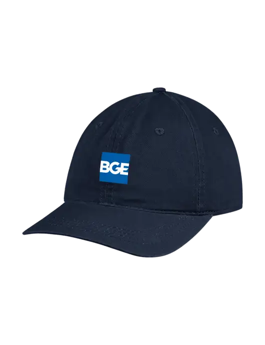 Garment Washed Unstructured Twill Navy Cap w/BGE Logo