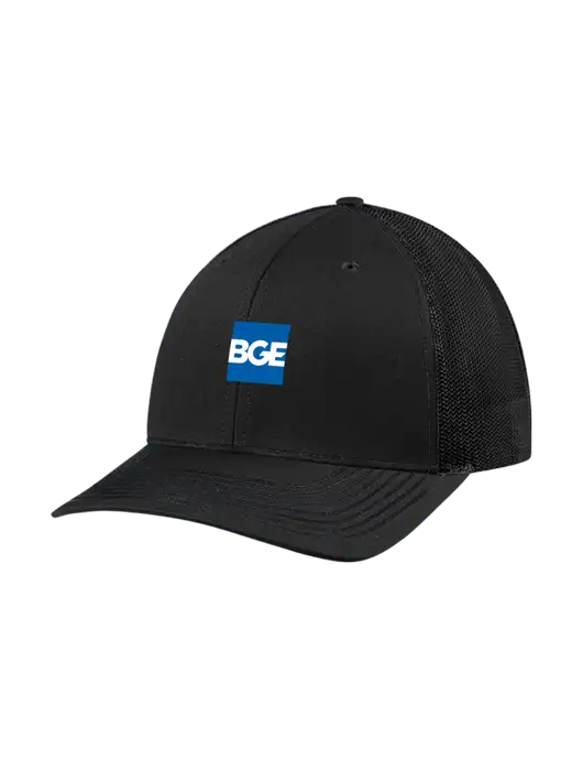 Richardson Adjustable Snapback Original 112 Trucker Cap Black w/Black Mesh w/BGE Logo
