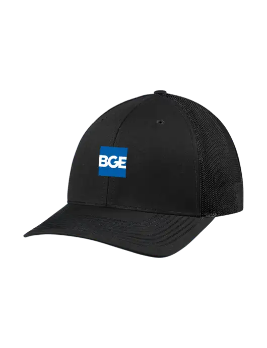 Richardson Adjustable Snapback Original 112 Trucker Cap Black w/Black Mesh w/BGE Logo
