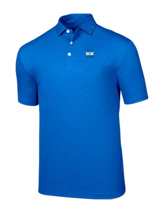 Callaway Birdseye Dark Carolina Blue Polo w/BGE Logo