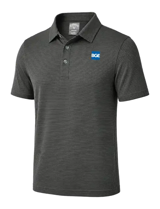 Callaway Black Fine Line Stripe Polo w/BGE Logo