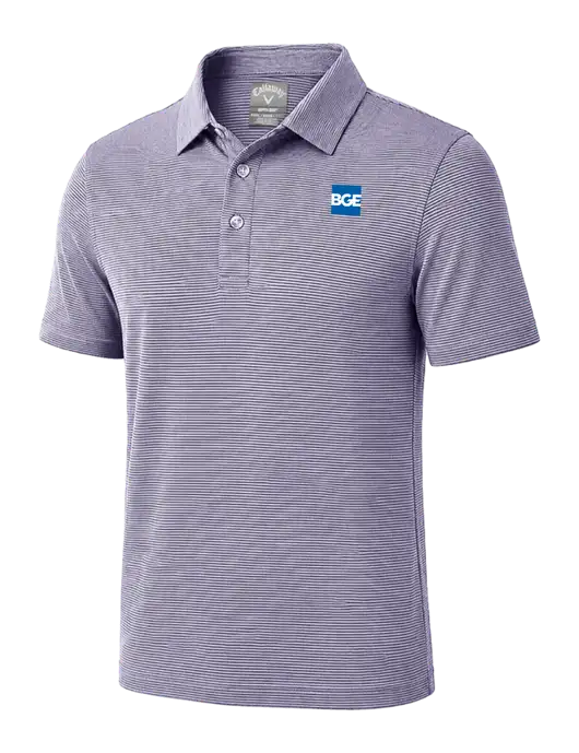Callaway Navy Fine Line Stripe Polo w/BGE Logo
