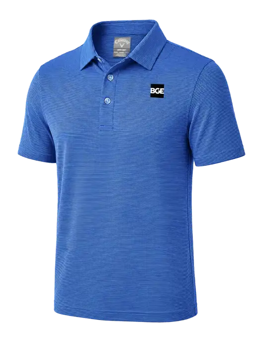 Callaway Royal Blue Fine Line Stripe Polo w/BGE Logo