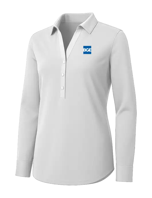 Womens White City Stretch Shirt w/BGE Logo