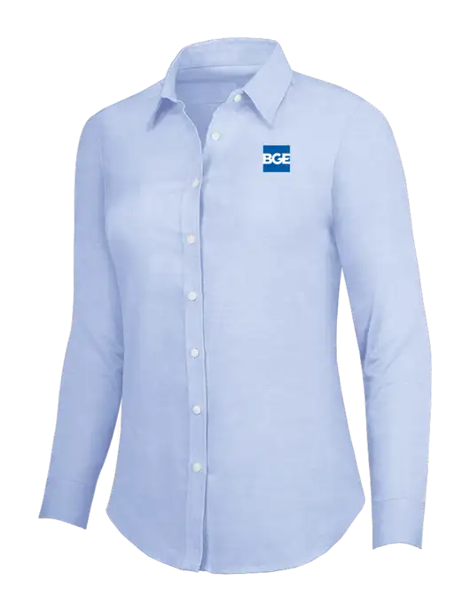Light Blue Womens SuperPro Oxford Shirt w/BGE Logo