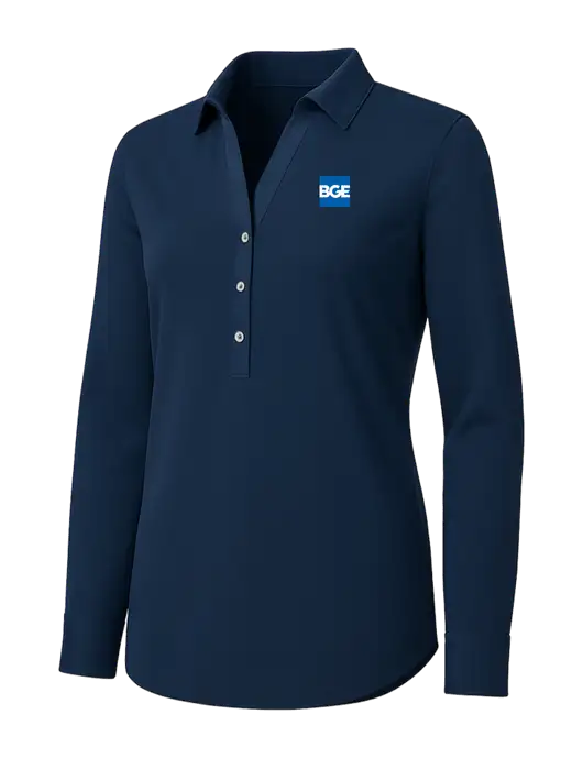 Womens Navy City Stretch Shirt w/BGE Logo
