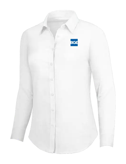 White Womens SuperPro Oxford Shirt w/BGE Logo