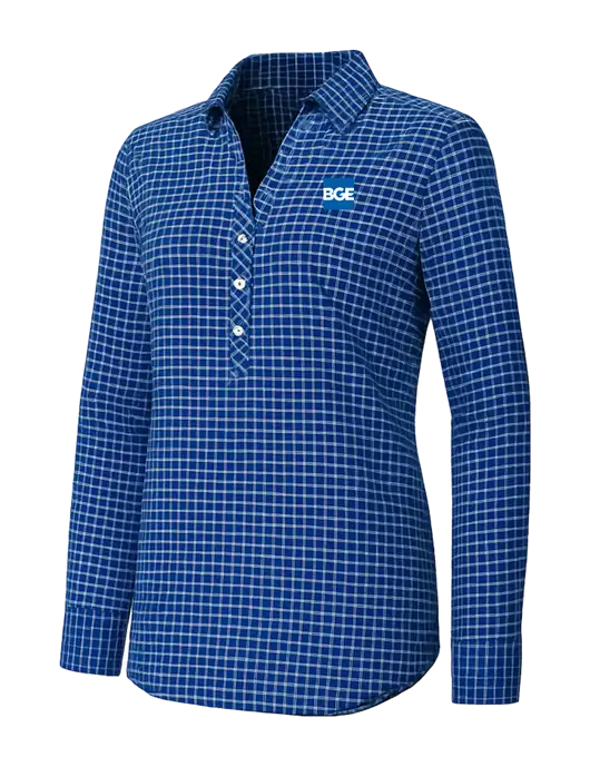 Womens Navy/White City Stretch Shirt w/BGE Logo