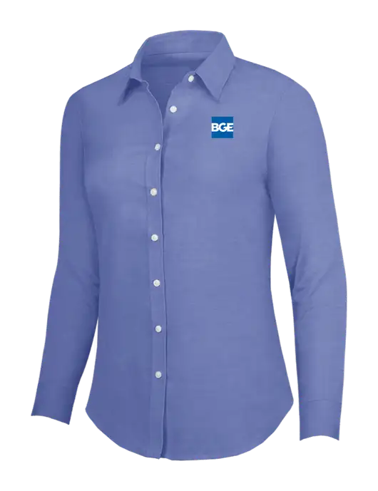 Navy Womens SuperPro Oxford Shirt w/BGE Logo