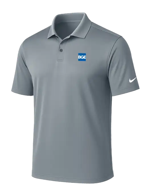 NIKE Medium Grey Victory Solid Polo w/BGE Logo