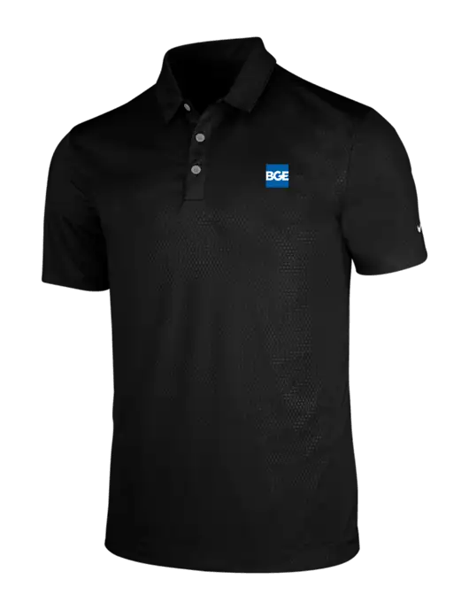 NIKE Black Dri-Fit Embossed Tri-Blade Polo w/BGE Logo