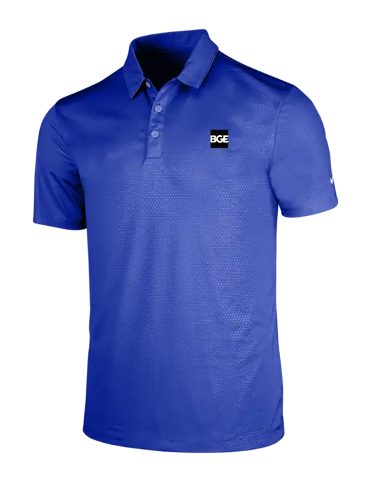 NIKE Dark Royal Dri-Fit Embossed Tri-Blade Polo w/BGE Logo