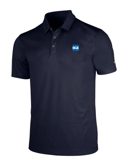 NIKE Dark Navy Dri-Fit Embossed Tri-Blade Polo w/BGE Logo