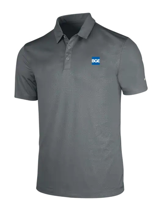NIKE Medium Grey Dri-Fit Embossed Tri-Blade Polo w/BGE Logo