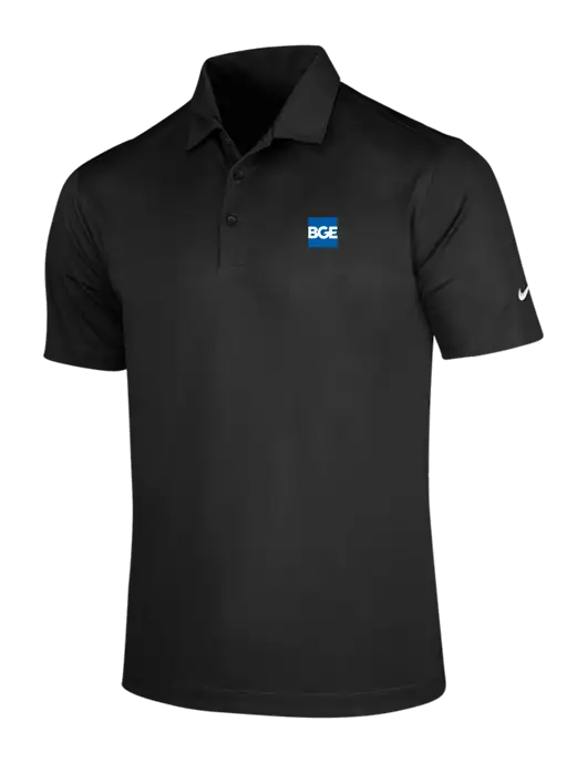 NIKE Black Dri-Fit Vertical Mesh Polo w/BGE Logo