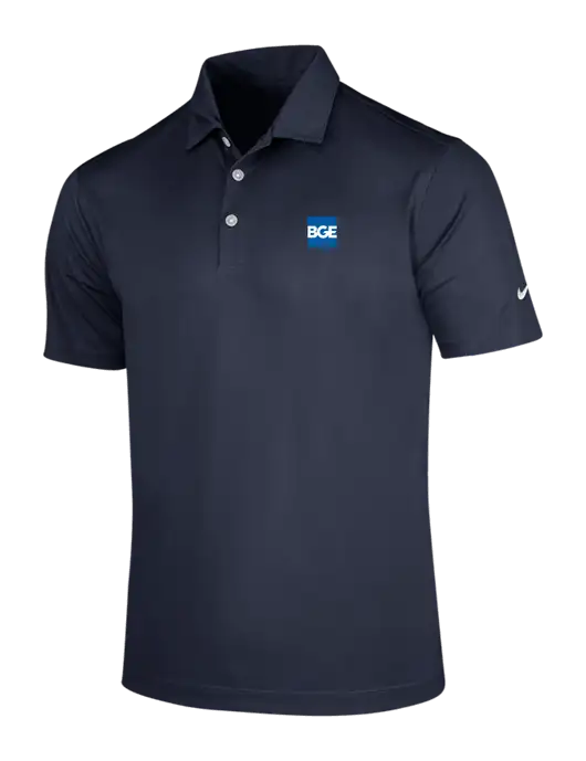 NIKE Dark Navy Dri-Fit Vertical Mesh Polo w/BGE Logo