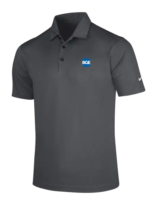 NIKE Dark Grey Dri-Fit Vertical Mesh Polo w/BGE Logo