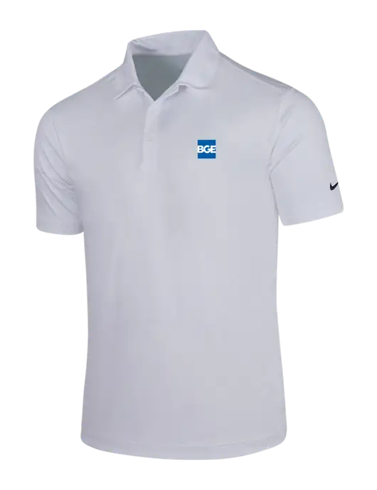 NIKE White Dri-Fit Vertical Mesh Polo w/BGE Logo