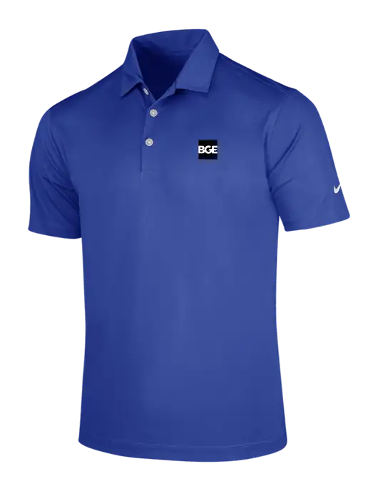 NIKE Dark Royal Dri-Fit Vertical Mesh Polo w/BGE Logo