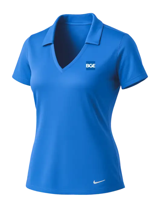 NIKE Carolina Blue Womens Dri-Fit Vertical Mesh Polo w/BGE Logo