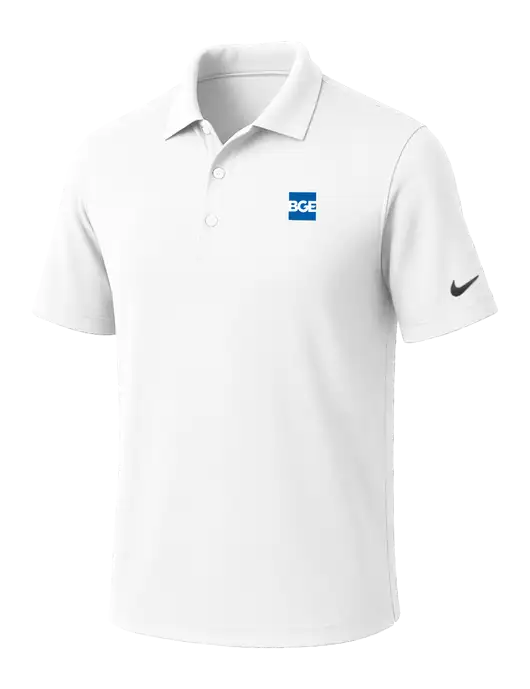 NIKE White Dri-Fit Micro Pique Polo w/BGE Logo