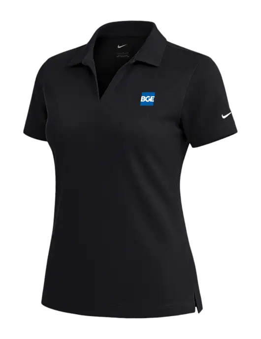 NIKE Black Womens Dri-Fit Micro Pique Polo w/BGE Logo