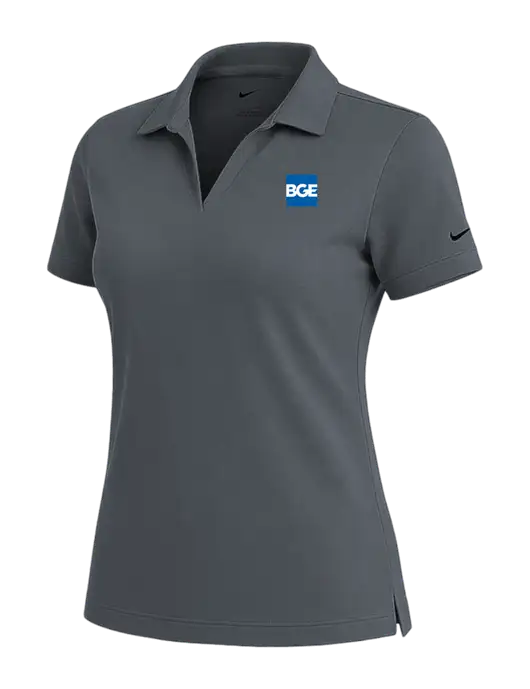 NIKE Dark Grey Womens Dri-Fit Micro Pique Polo w/BGE Logo
