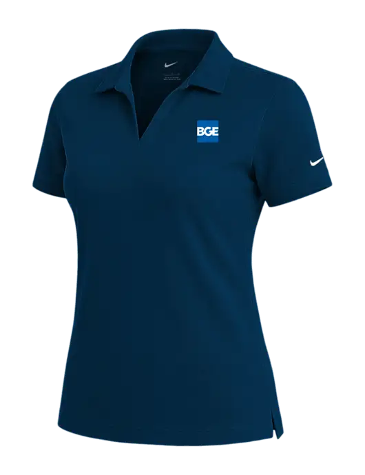 NIKE Navy Womens Dri-Fit Micro Pique Polo w/BGE Logo
