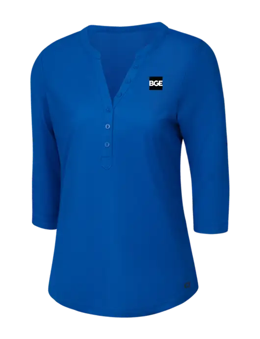 OGIO Royal Blue Jewel Henley w/BGE Logo