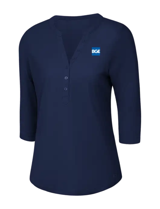 OGIO Navy Jewel Henley w/BGE Logo