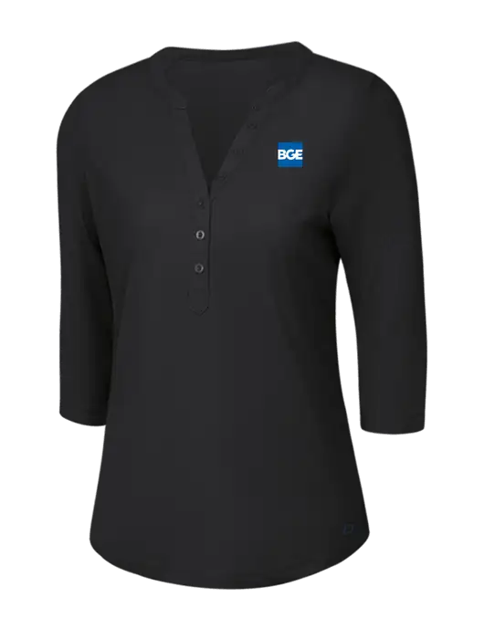 OGIO Blacktop Jewel Henley w/BGE Logo