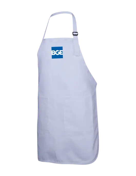 Full-Length White Apron With Pockets w/BGE Logo