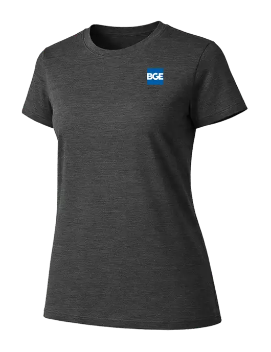 Womens Ring Spun Dark Heather Grey 4.5 oz T-Shirt w/BGE Logo