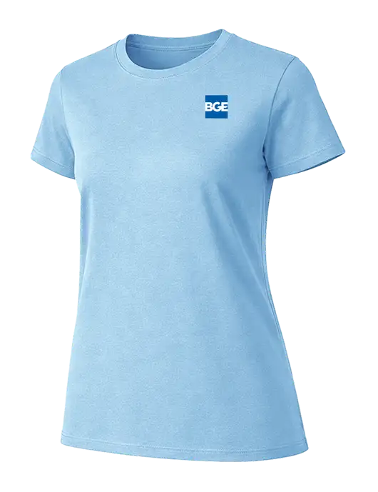 Womens Ring Spun Light Blue 4.5 oz T-Shirt w/BGE Logo