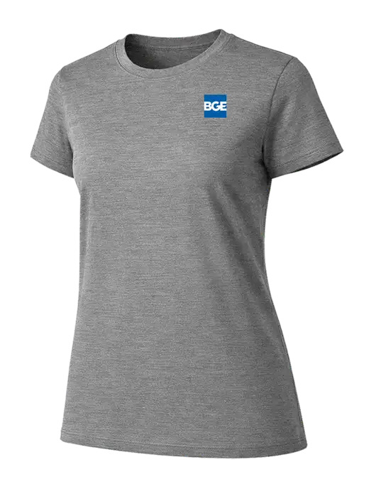 Womens Ring Spun Light Grey Heather 4.5 oz T-Shirt w/BGE Logo