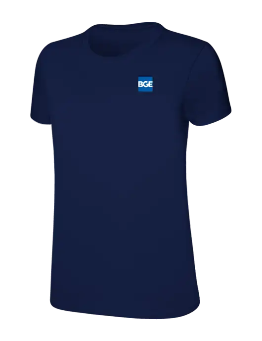 Womens Ring Spun Navy 4.5 oz T-Shirt w/BGE Logo