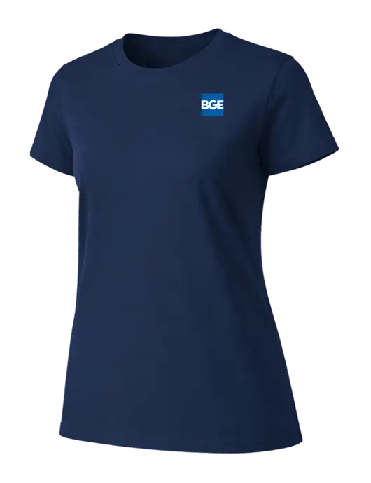 Womens Ring Spun Navy 4.5 oz T-Shirt w/BGE Logo