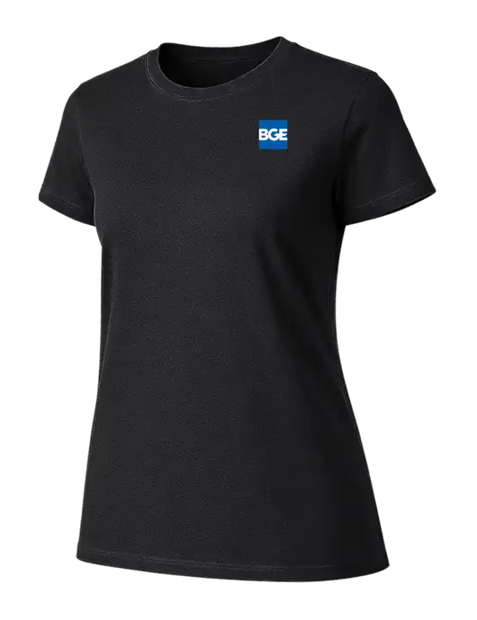Womens Ring Spun Jet Black 4.5 oz T-Shirt w/BGE Logo