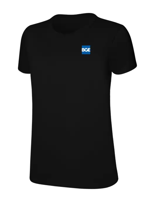 Womens Ring Spun Jet Black 4.5 oz T-Shirt w/BGE Logo