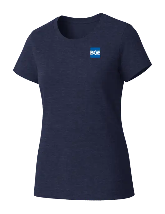 Womens Seriously Soft Heathered Navy T-Shirt w/BGE Logo