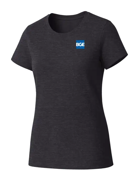 Womens Seriously Soft Heathered Charcoal T-Shirt w/BGE Logo