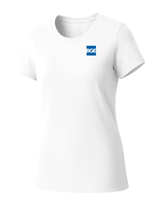 Womens Seriously Soft White T-Shirt w/BGE Logo
