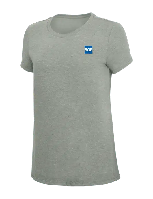 Womens Simply Soft Grey Frost 4.5oz  Poly/Combed Ring Spun Cotton T-Shirt w/BGE Logo