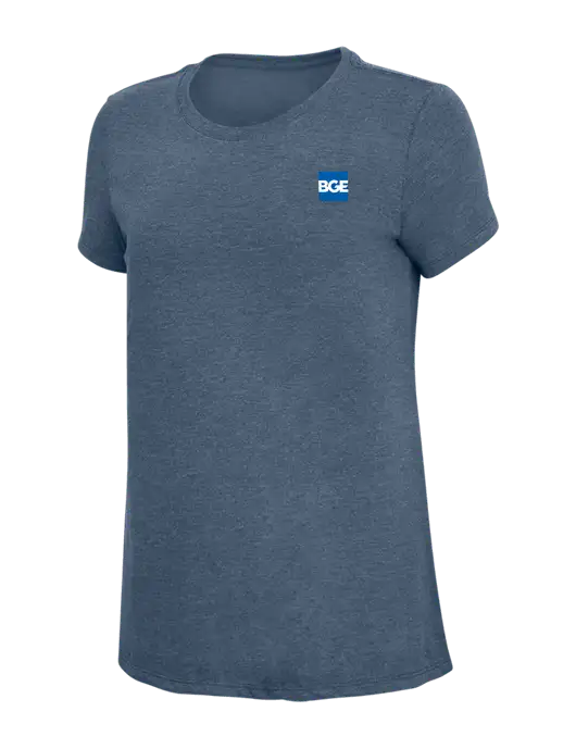 Womens Simply Soft Navy Frost 4.5oz  Poly/Combed Ring Spun Cotton T-Shirt w/BGE Logo