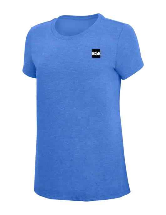 Womens Simply Soft Royal Frost 4.5oz  Poly/Combed Ring Spun Cotton T-Shirt w/BGE Logo