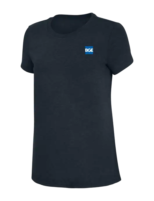 Womens Simply Soft Navy 4.5oz Poly/Combed Ring Spun Cotton T-Shirt w/BGE Logo