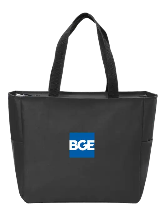 Everyday Black Zip Tote  w/BGE Logo