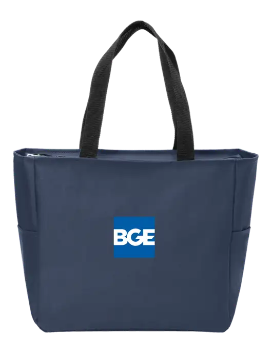 Everyday Navy Zip Tote  w/BGE Logo
