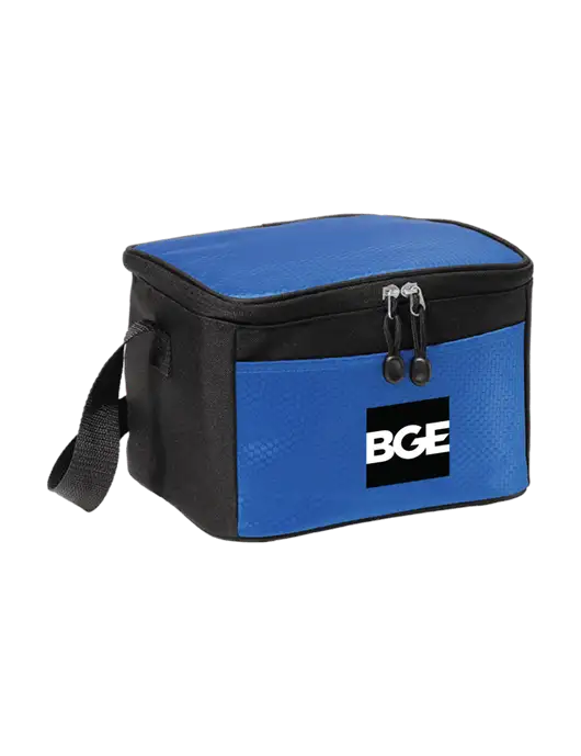 6 Can Twilight Blue/Black Cube Cooler w/BGE Logo